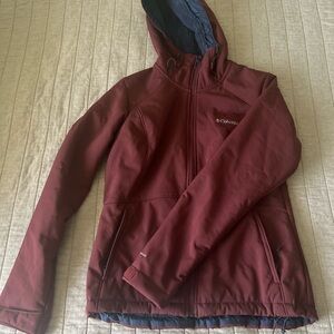 Columbia Burgundy Fleece-Lined Jacket
